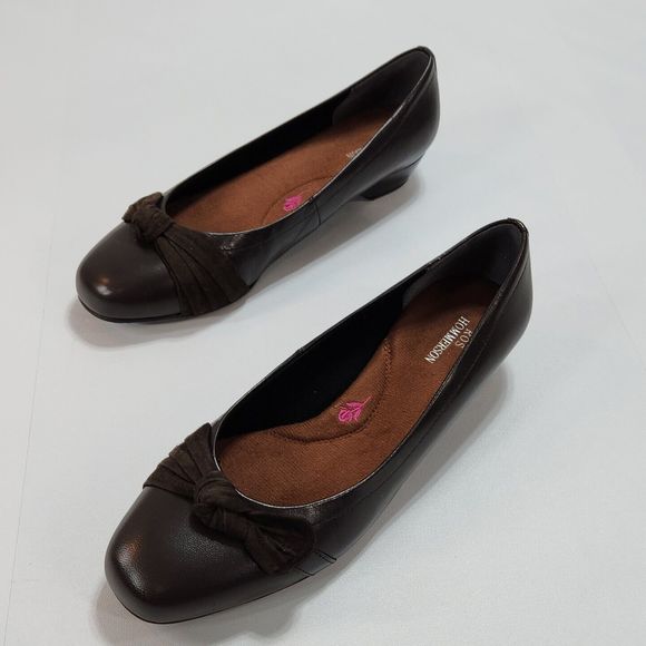 Ros Hommerson Tao Shoe Brown Leather Suede Bow Women's 8M Low 1.5" Heel Wedge - Picture 5 of 16